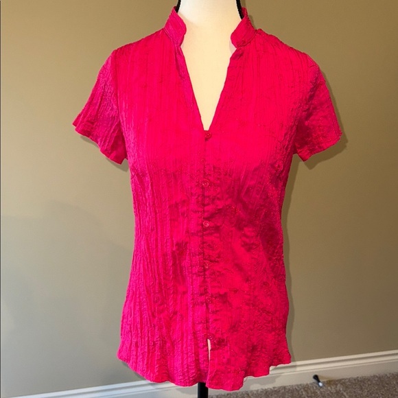 George Classics Blouse Vibrant Pink Women's Top Feminine Light Summer Cruise - Picture 1 of 9